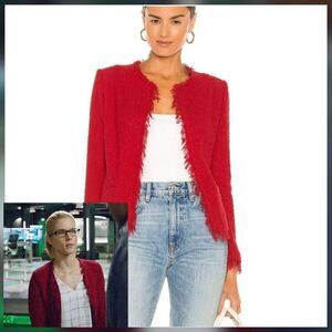 IRO Shavani Frayed Boucle Jacket Blazer ASO Arrow Felicity Smoak Sz 36 / 4 / S